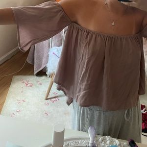Medium Tobi pink flowy top with lace up back detail